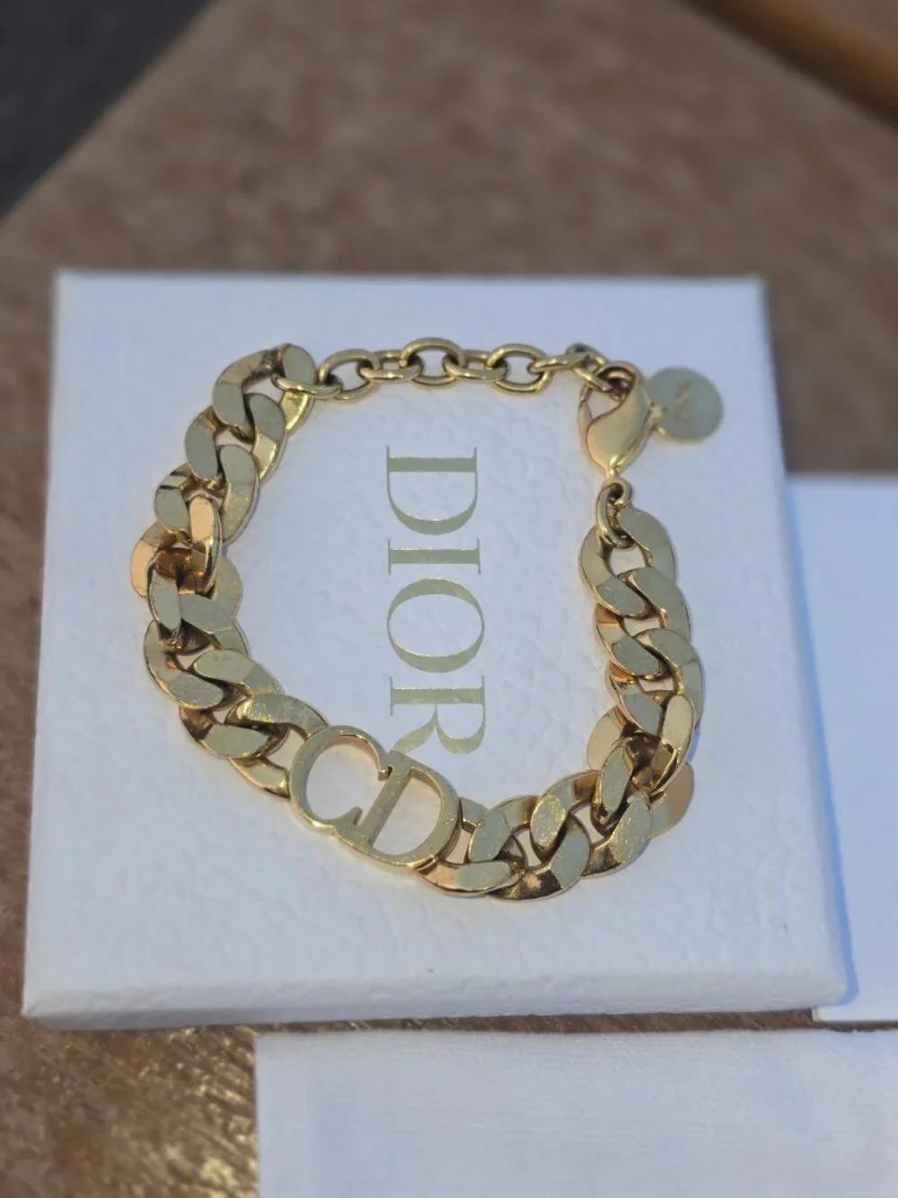 Dior 30 Montaigne Gold Tone Metal Bracelet.